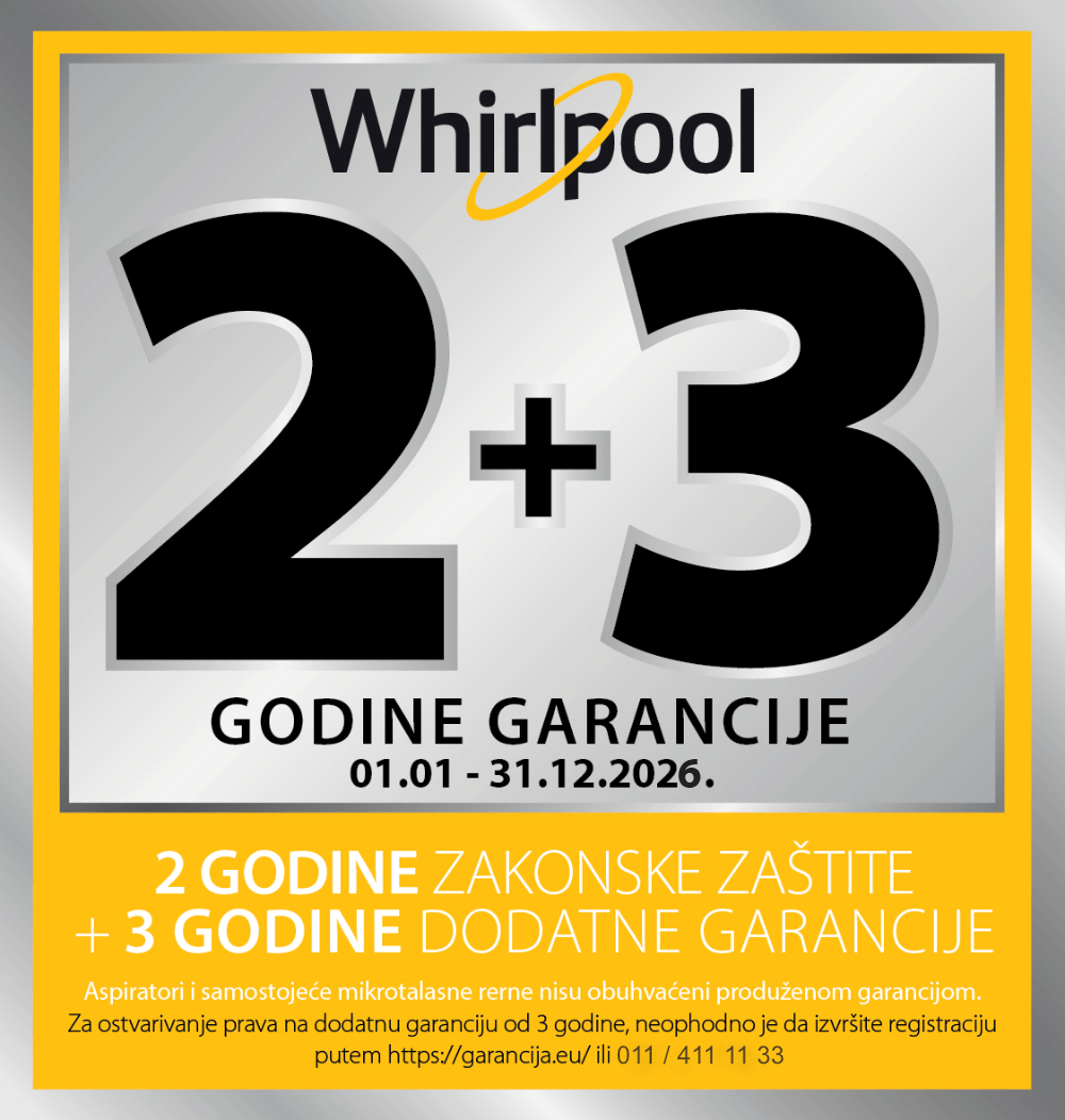 Whirlpool garancija 2+3 godine