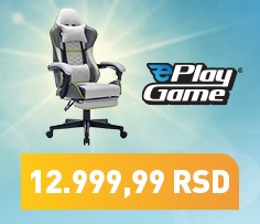 ePlayGame Gejmerska stolica HC-4095 FABRIC-LGS, svetlo siva