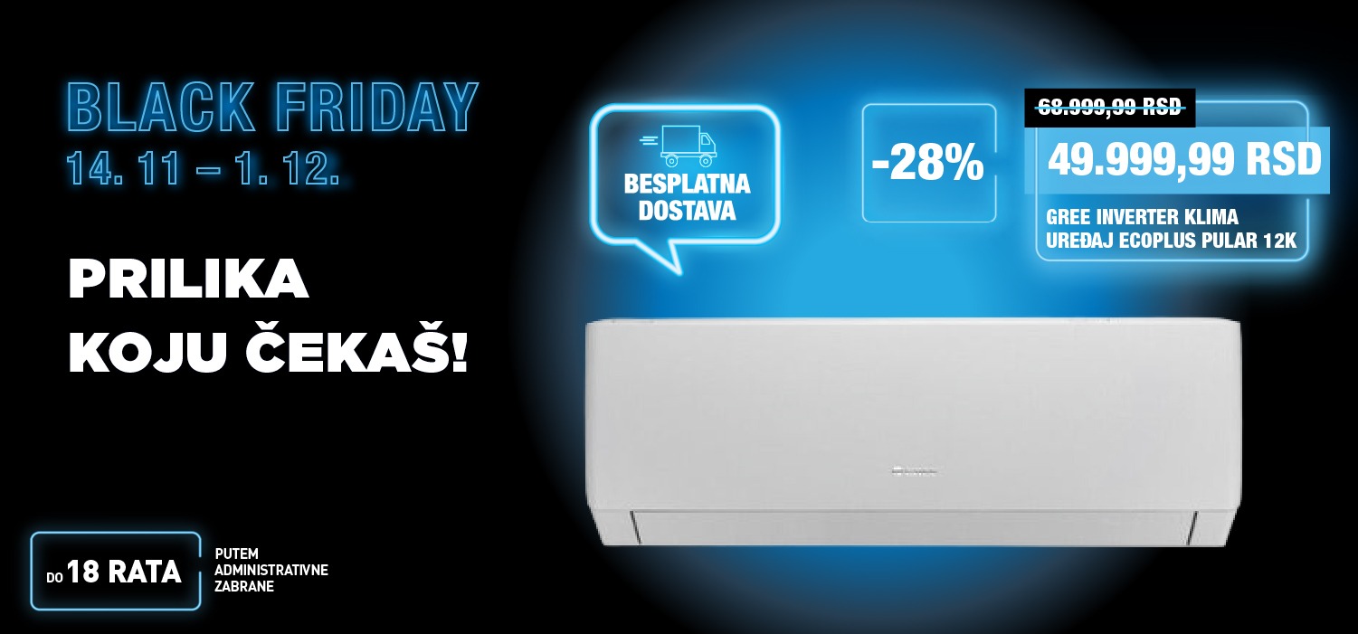 gree-klima-uredaj-inverter black friday ponuda ePlaneta